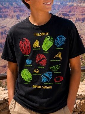 Grand Canyon Trilobites Graphic Tee - Lods XL Souvenir NWOT